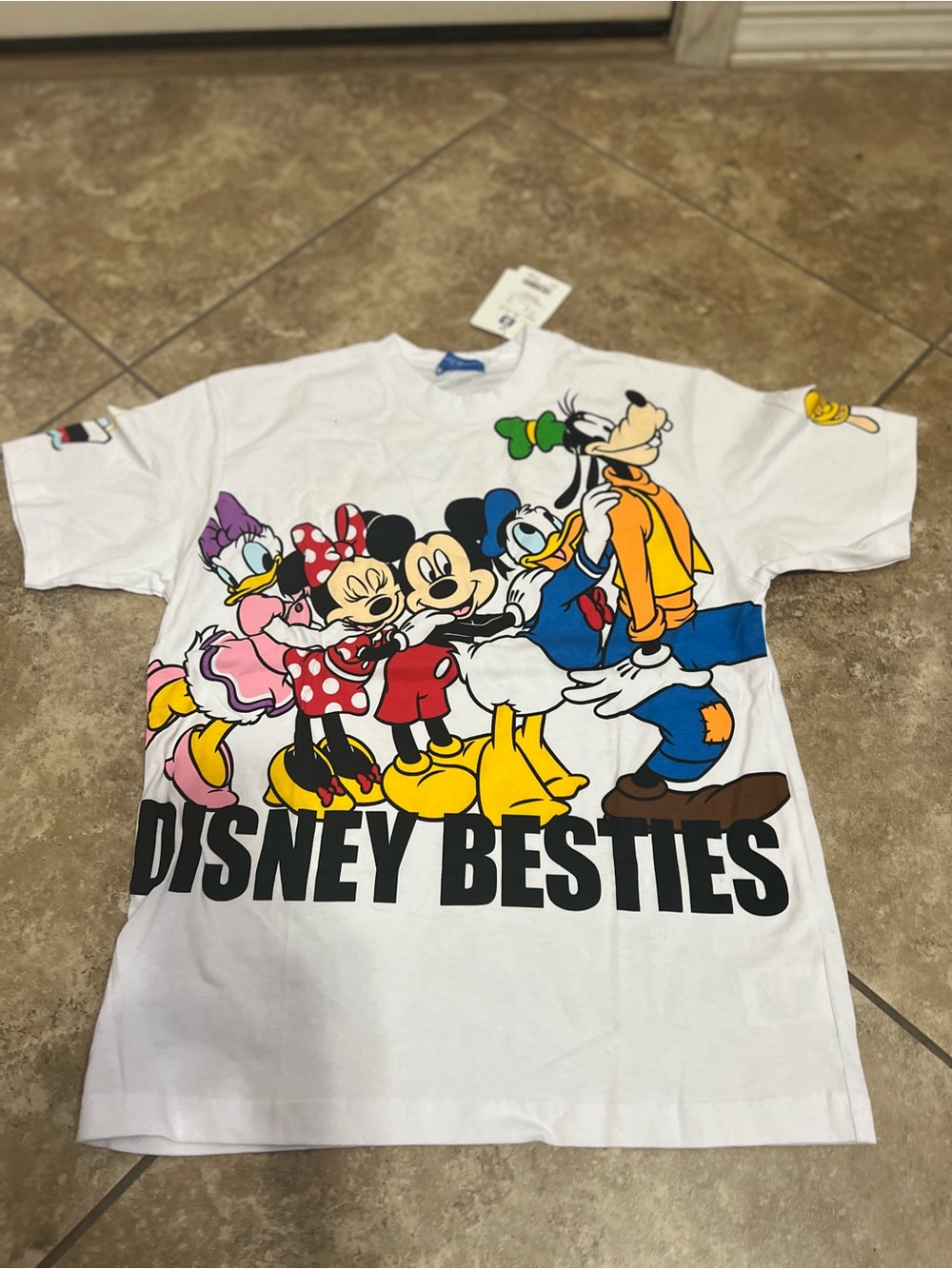 Disney White womens 'Disney Besties' Character Tee with Multi-Color Graphics